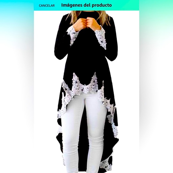 Tops - Black and white long blouse